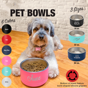 Personalized Multi sizes Pet Bowl 18, 32 & 64oz