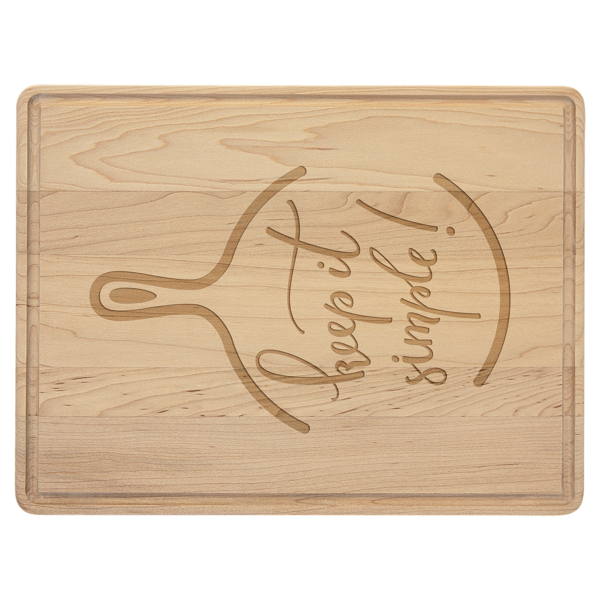 Personalized Laser Engraved Maple Cutting Boards WITH DRIP RING - Image 4