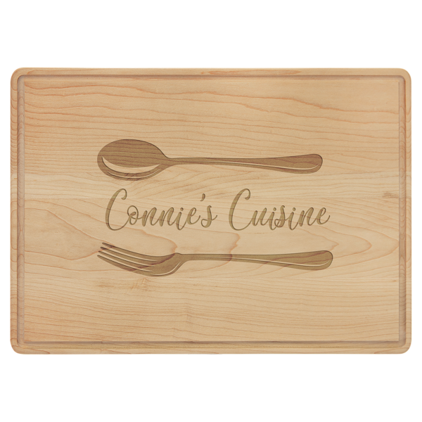 Personalized Laser Engraved Maple Cutting Boards WITH DRIP RING - Image 3