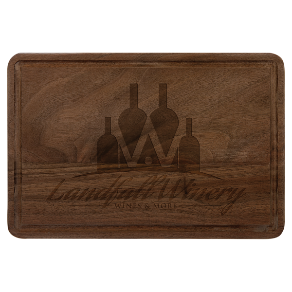 Personalized Laser Engraved Walnut Cutting Boards WITH DRIP RING - Image 4