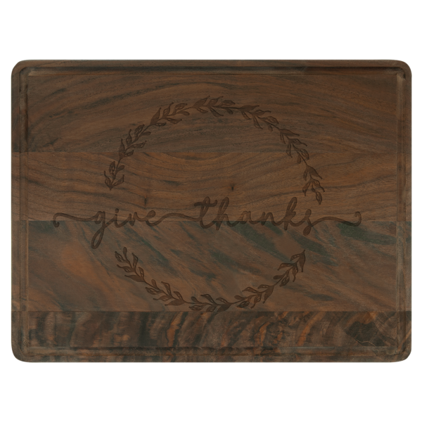 Personalized Laser Engraved Walnut Cutting Boards WITH DRIP RING - Image 5