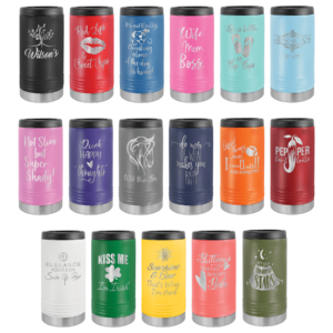 Hneeds Signature Laser Engraved SLIM Stainless Steel Vacuum Insulated Beverage Holder