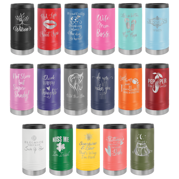 Hneeds Signature Laser Engraved SLIM Stainless Steel Vacuum Insulated Beverage Holder