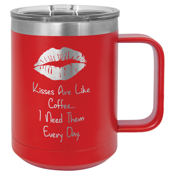 Personalized Laser Engraved 15 oz. Black Vacuum Insulated Coffee Mug with Slider Lid - Image 20
