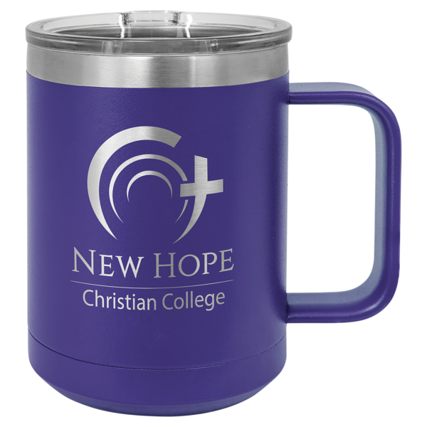 Personalized Laser Engraved 15 oz. Black Vacuum Insulated Coffee Mug with Slider Lid - Image 14