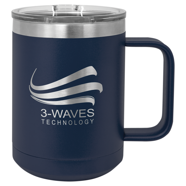 Personalized Laser Engraved 15 oz. Black Vacuum Insulated Coffee Mug with Slider Lid - Image 12