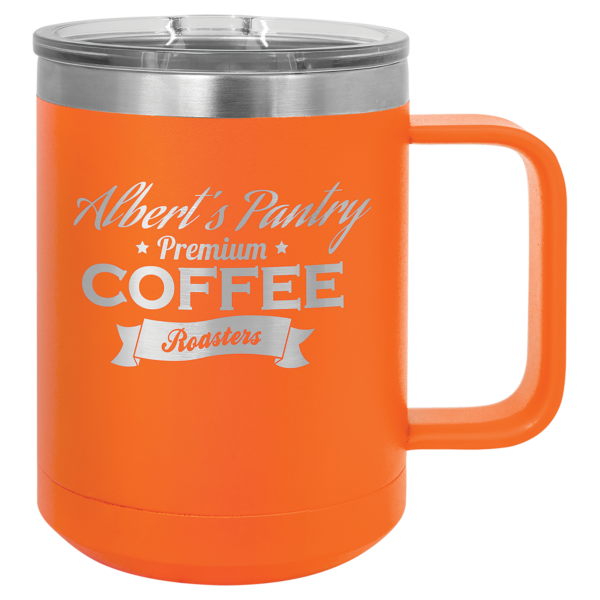 Personalized Laser Engraved 15 oz. Black Vacuum Insulated Coffee Mug with Slider Lid - Image 11