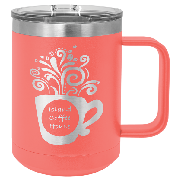 Personalized Laser Engraved 15 oz. Black Vacuum Insulated Coffee Mug with Slider Lid - Image 6