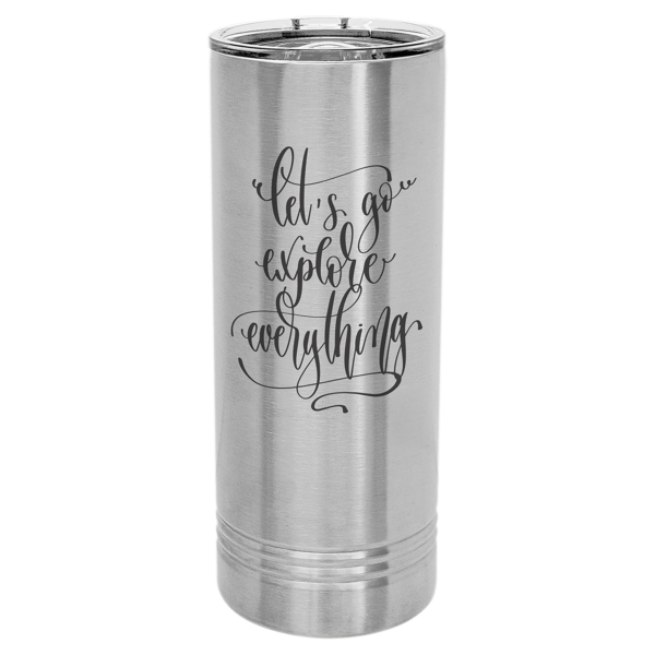 Personalized Laser Engraved 22 oz. Skinny Tumbler with Slider Lid - Image 19