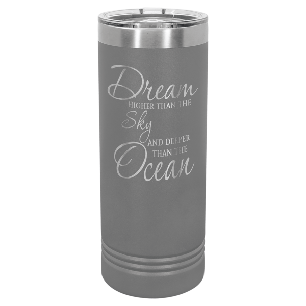 Personalized Laser Engraved 22 oz. Skinny Tumbler with Slider Lid - Image 10