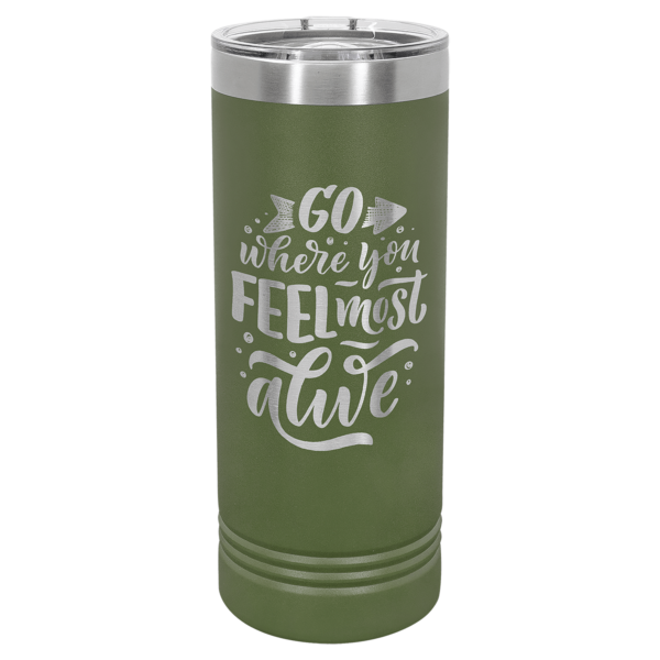 Personalized Laser Engraved 22 oz. Skinny Tumbler with Slider Lid - Image 2