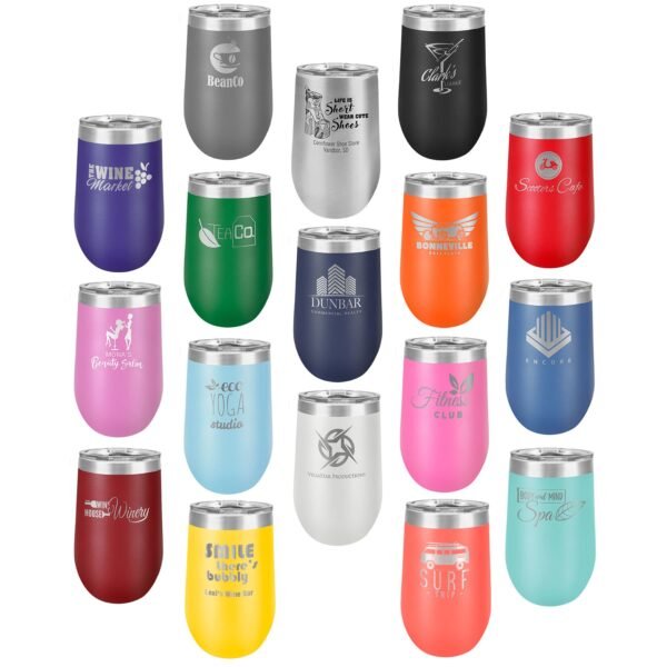 Personalized Laser Engraved 16 oz.  Vacuum Insulated Stemless Tumbler w/Lid
