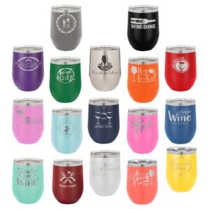 Personalized Laser Engraved 12 oz.  Vacuum Insulated Stemless Tumbler w/Lid