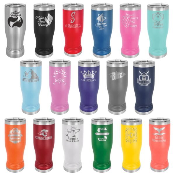 Personalized Laser Engraved 14 oz. Polar Camel Pilsner w/Clear Lid