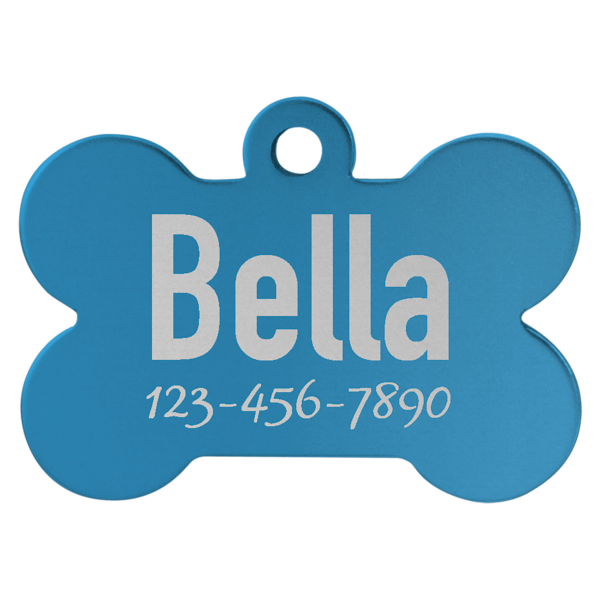 Personalized Laser Engraved Anodized Aluminum Pet ID Tags 1 1/2" x 1" - Bone Shape - Image 5