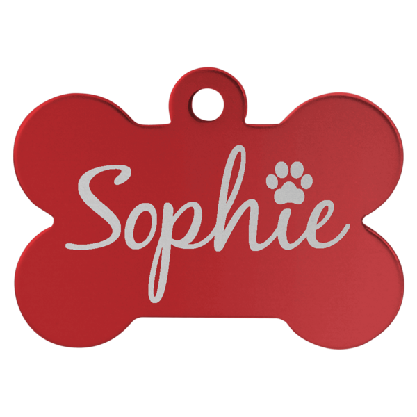 Personalized Laser Engraved Anodized Aluminum Pet ID Tags 1 1/2" x 1" - Bone Shape - Image 7