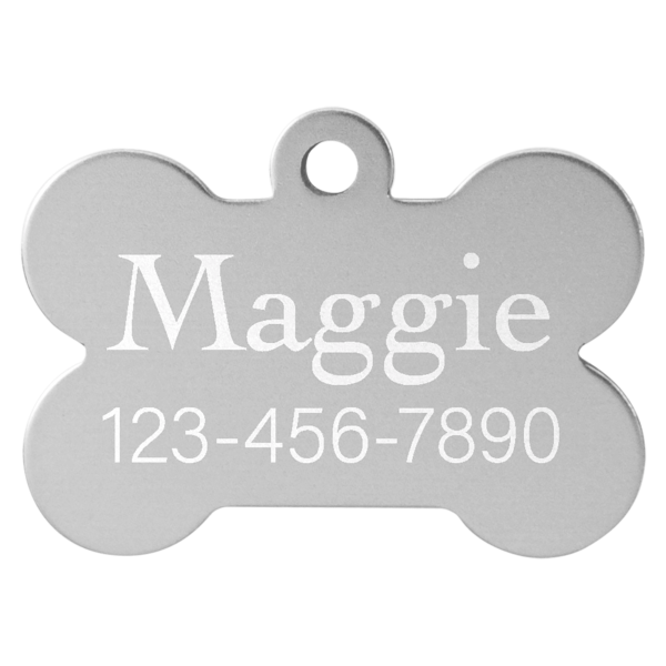 Personalized Laser Engraved Anodized Aluminum Pet ID Tags 1 1/2" x 1" - Bone Shape - Image 3