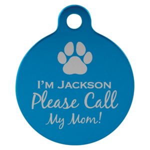Personalized Custom Laser Engraved Round Pet ID Tag  1 1/4"