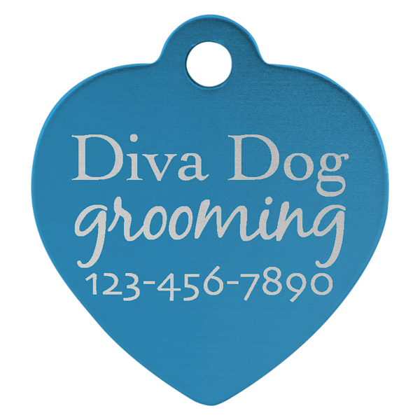 Personalized Laser Engraved Custom Engraved Heart Pet ID Tag 1 1/4" x 1 1/4" - Image 6