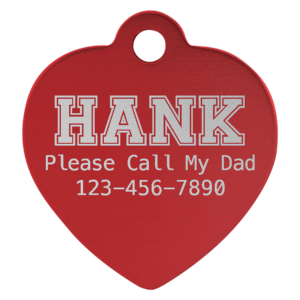 Personalized Laser Engraved Custom Engraved Heart Pet ID Tag 1 1/4" x 1 1/4"