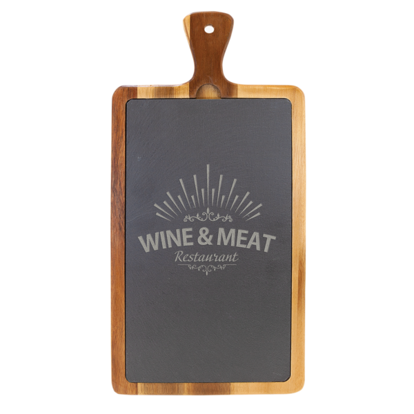 Personalized Laser Engraved Acacia Wood & Slate Cutting Boards - Image 8