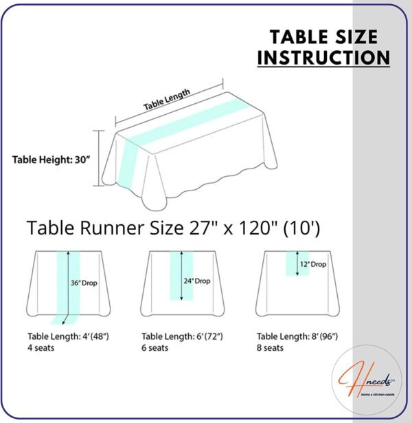 Chiffon Table Runner For Wedding 10ft 120 Inches Multi Colors - Image 4