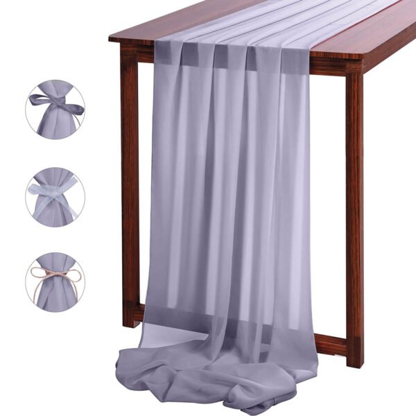 Chiffon Table Runner For Wedding 10ft 120 Inches Multi Colors - Image 10