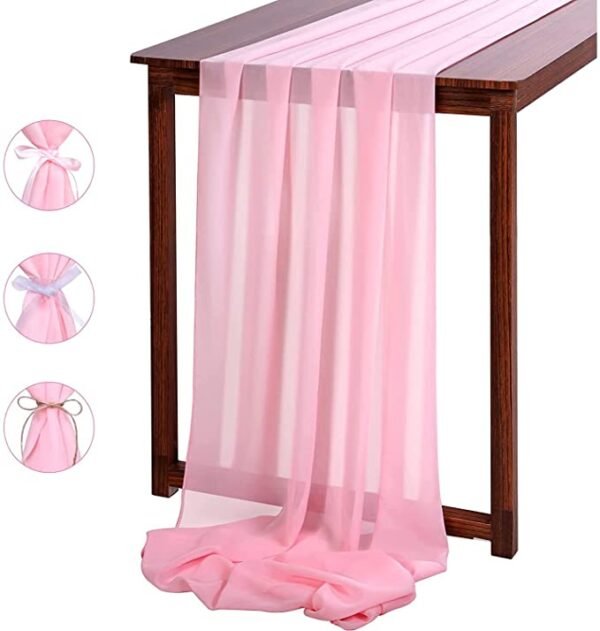 Chiffon Table Runner For Wedding 10ft 120 Inches Multi Colors