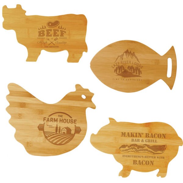 Special Shapes Personalized Laser Engraved Natural Special Natural Bamboo Cutting Boards