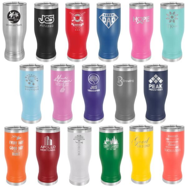 Personalized Laser Engraved 20 oz. Polar Camel Pilsner w/Clear Lid